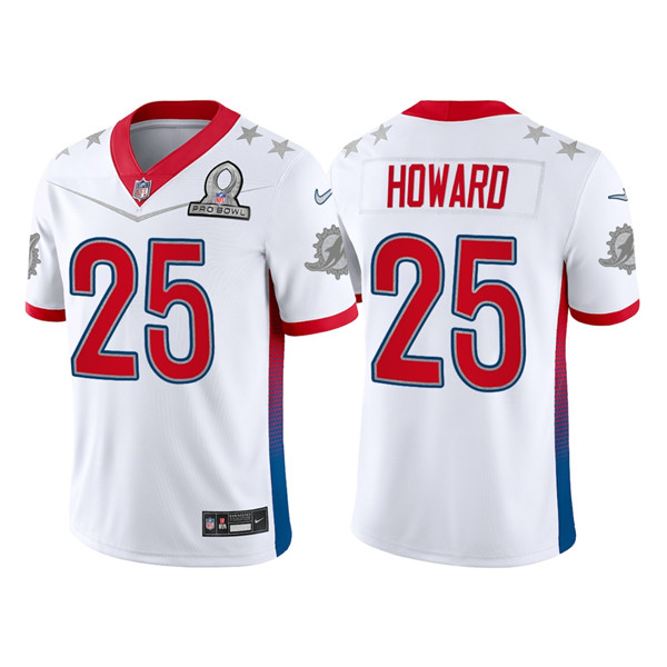 Men's Miami Dolphins #25 Xavien Howard 2022 White Pro Bowl Stitched Jersey